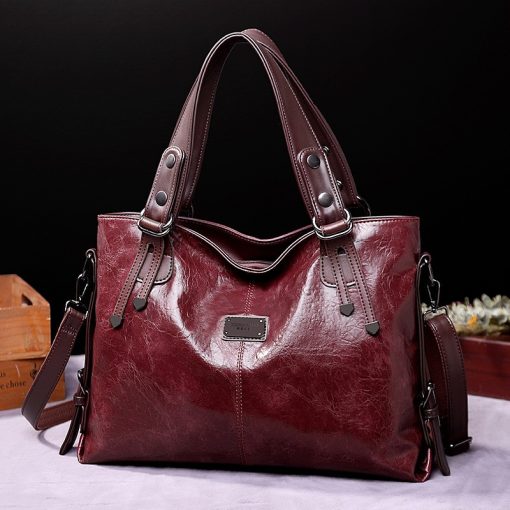 main image52021 New Fashion Casual Tote Bag Women Handbags Soft Leather Shoulder Bags Vintage Big Capacity Crossbody