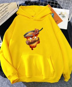 main image5Anime Howl s Moving Castle Hoodies Loose Fleece Hoodie Cartoon Calcifer Vintage Pullovers Sweatshirt for Teens