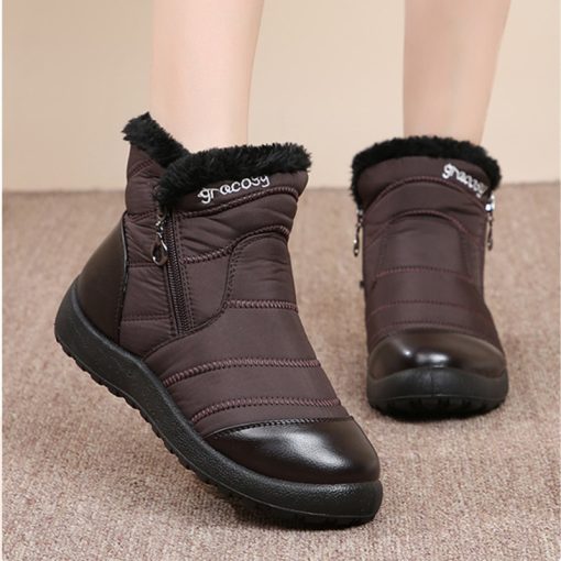 main image5Boots Women Waterproof Non Slip Winter Snow Boots Platform Shoes for Women Warm Ankle Boots Cotton