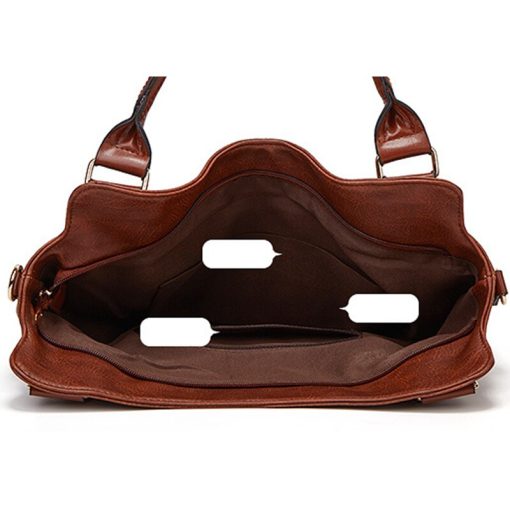 main image5High Quality Big Capacity Women Handbag Luxury Women Bag Side Pockets Design Hand Bag PU Leather