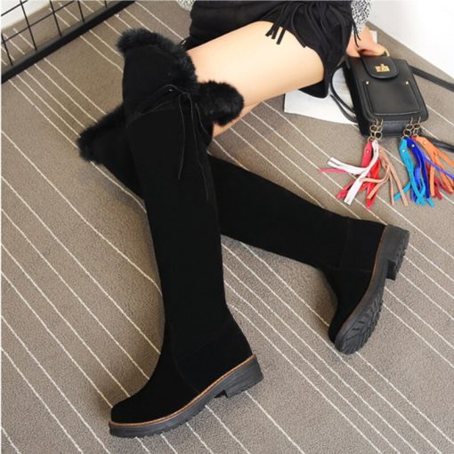 main image5Hot Warm Snow Boots Women 2022 Winter Shoes Over Knee High Boot Ladies Fashion Low Heels