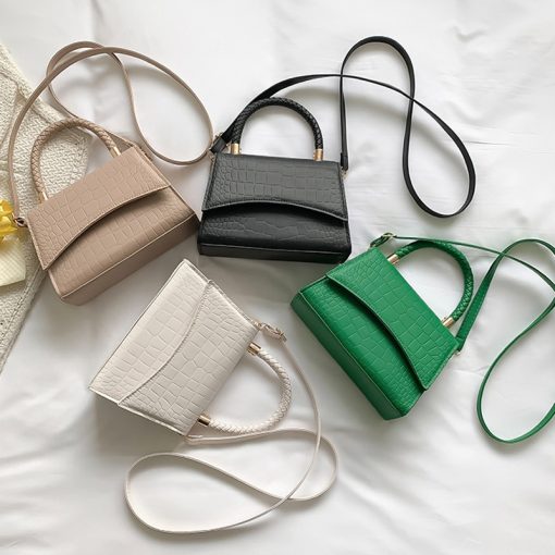 main image5Solid Pu Leather Shoulder Bag Fashion Designer Handbags Top Handle Bags For Women Casual Crossbody Bags