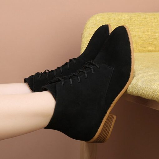 main image5Women Boots Ankle Boots Casual Booties Spring Autumn Women Shoes Zipper Ladies Motorcycle Botas 2022