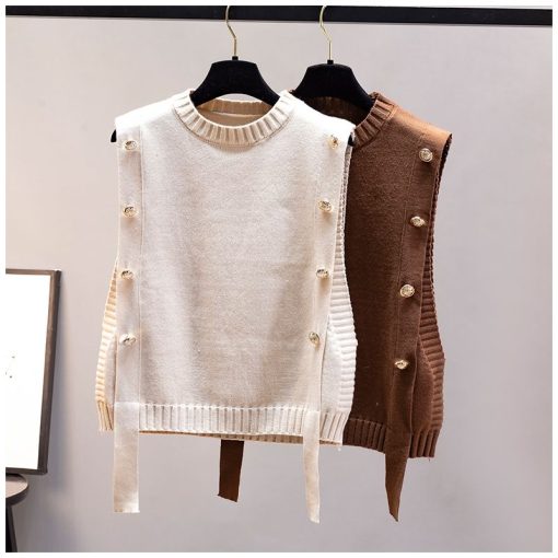 main image5Women s waistcoat spring and autumn outer wear pullover sweater 2022 fashion casual new ladies sleeveless