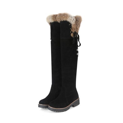 variant image0Hot Warm Snow Boots Women 2022 Winter Shoes Over Knee High Boot Ladies Fashion Low Heels