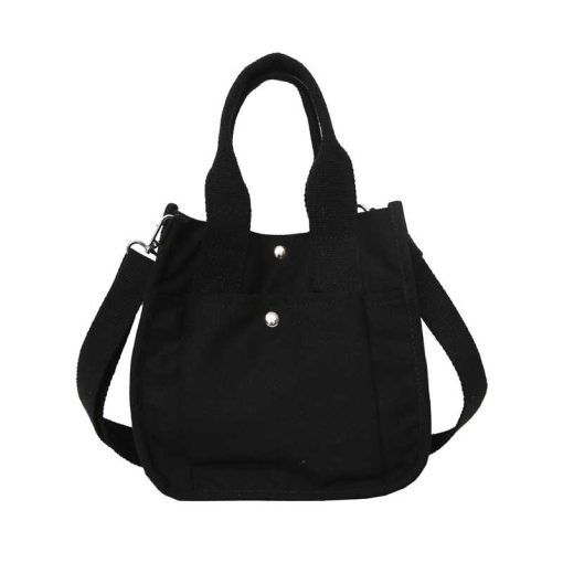 variant image0Hylhexyr Fashion Handbag Female Canvas Casual Tote Student Shoulder Bag Solid Color Messenger Bags Magnetic Buckle