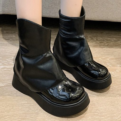 variant image0Modern Ankle Boots For Women Chelsea Booties 2022 Gladiator Fashion Ladies Round Toe Short Zipper Platform