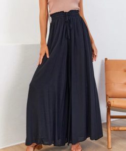 variant image0New Spring Autumn Women s Trousers Fashion Trend Loose Elegant Wide Leg Pants Casual Home Stacked
