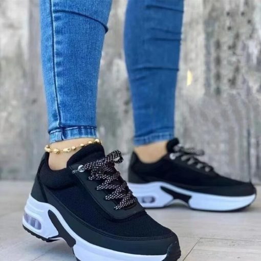 variant image0Rimocy 2022 Autumn New Air Cushion Women s Sneakers Chunky Platform Vulcanize Shoes Woman Breathable Wedges