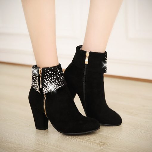 variant image0Women Shoes Boots Ankle Boots Round Toe High Heel Big Size Women Boots for Autumn Spring