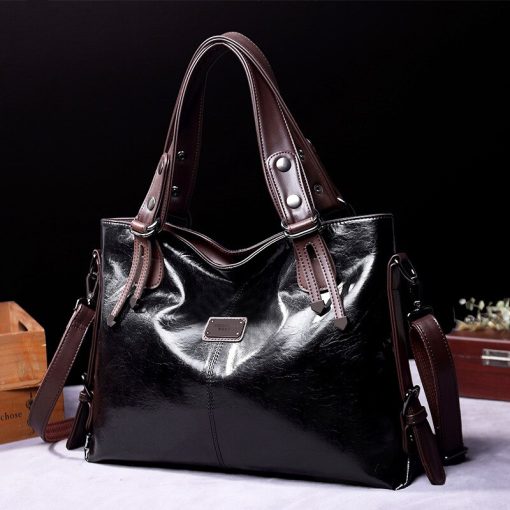 variant image12021 New Fashion Casual Tote Bag Women Handbags Soft Leather Shoulder Bags Vintage Big Capacity Crossbody
