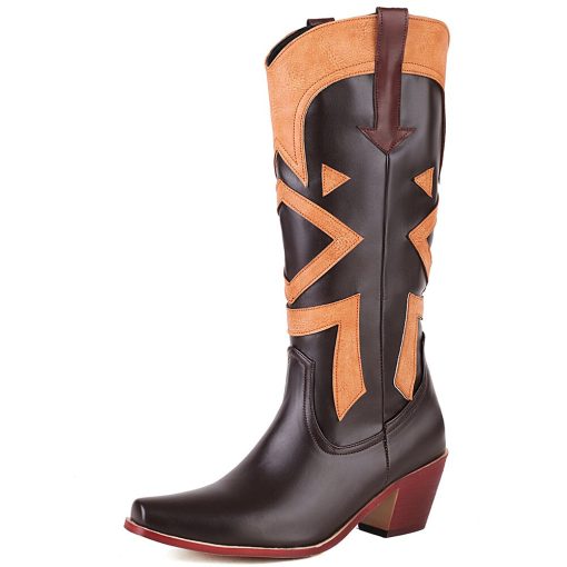 variant image1AOSPHIRAYLIAN Retro Western Cowboy Long Winter Autumn Boots For Women 2022 Pattern Cowgirls Patchwork Women s
