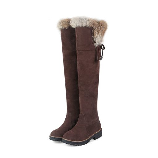 variant image1Hot Warm Snow Boots Women 2022 Winter Shoes Over Knee High Boot Ladies Fashion Low Heels
