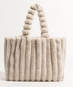 variant image1MABULA Brand Solid Soft Faux Fur Women Tote Handbag 2022 Stylish Pleated Underarm Shoulder Hobo Bag