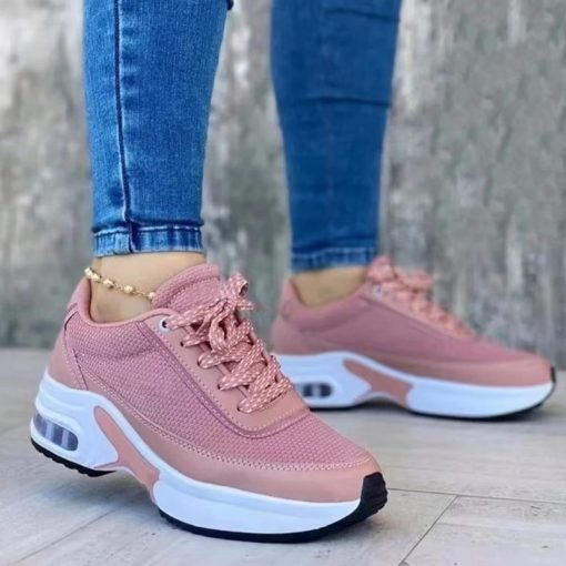 variant image1Rimocy 2022 Autumn New Air Cushion Women s Sneakers Chunky Platform Vulcanize Shoes Woman Breathable Wedges