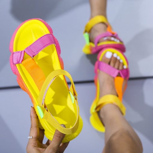Multi Colors Casual Flat Comfortable Sandals – Miggon