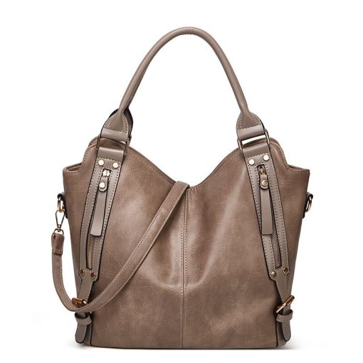 variant image2High Quality Big Capacity Women Handbag Luxury Women Bag Side Pockets Design Hand Bag PU Leather
