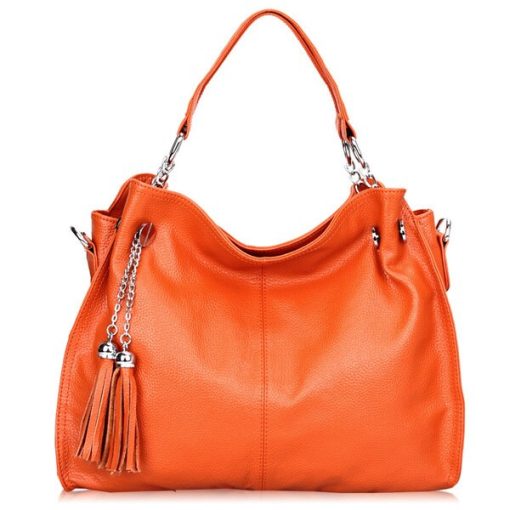 variant image2High Quality Luxury Genuine Leather Women Bags European Designer Tassels Handbags Big Shoulder Bags Hobos Bags