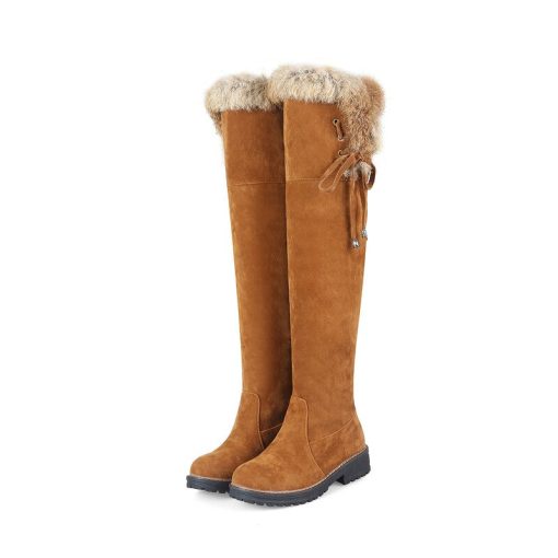 variant image2Hot Warm Snow Boots Women 2022 Winter Shoes Over Knee High Boot Ladies Fashion Low Heels