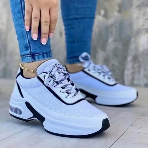 variant image2Rimocy 2022 Autumn New Air Cushion Women s Sneakers Chunky Platform Vulcanize Shoes Woman Breathable Wedges