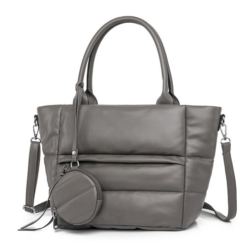 variant image2Vintage Soft Padding Shoulder Bag Women Luxury Pu Leather Quilted Handbag Lady Fashion Large Capacity Messenger