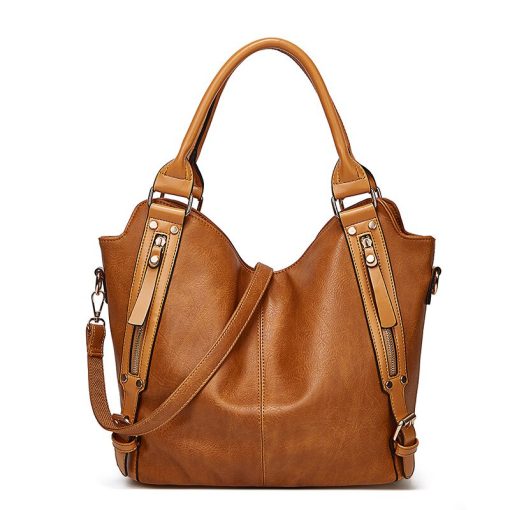 variant image3High Quality Big Capacity Women Handbag Luxury Women Bag Side Pockets Design Hand Bag PU Leather