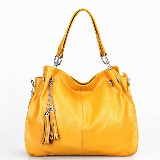 variant image3High Quality Luxury Genuine Leather Women Bags European Designer Tassels Handbags Big Shoulder Bags Hobos Bags