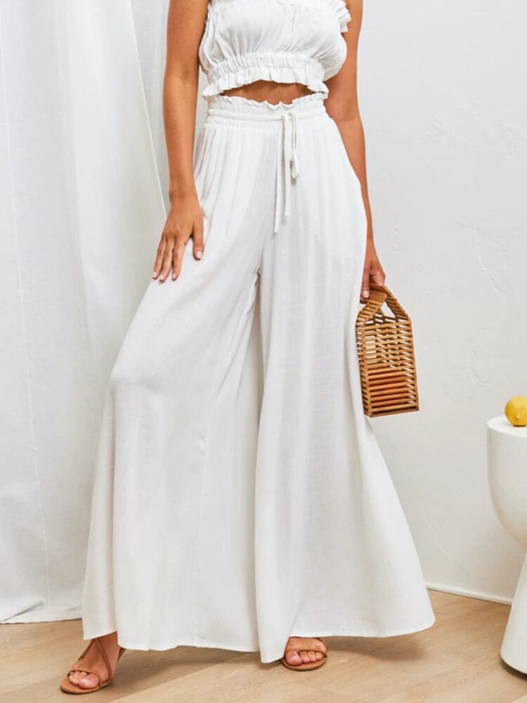 variant image3New Spring Autumn Women s Trousers Fashion Trend Loose Elegant Wide Leg Pants Casual Home Stacked