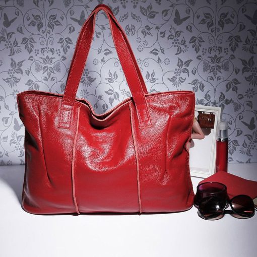 variant image4100 Genuine Leather Bag Large Women Leather Handbags Famous Brand Women Tote Bags Big Ladies Shoulder