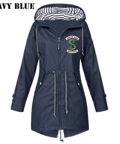 variant image4New Cheap Women s Fashion Riverdale Waterproof Jacket Outdoor Climbing Hoody Coat Windbreaker Long Raincoat Plus