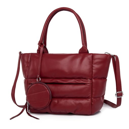 variant image4Vintage Soft Padding Shoulder Bag Women Luxury Pu Leather Quilted Handbag Lady Fashion Large Capacity Messenger