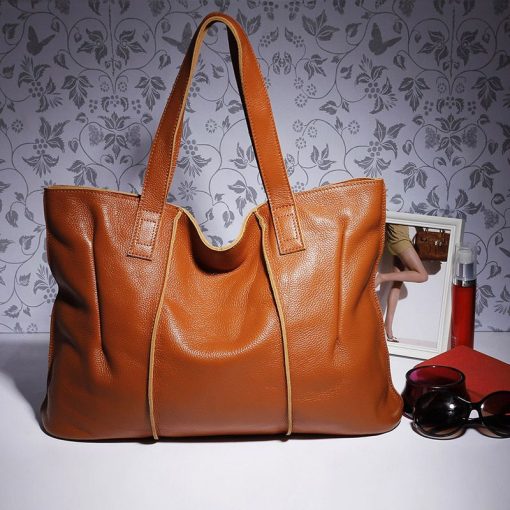 variant image5100 Genuine Leather Bag Large Women Leather Handbags Famous Brand Women Tote Bags Big Ladies Shoulder