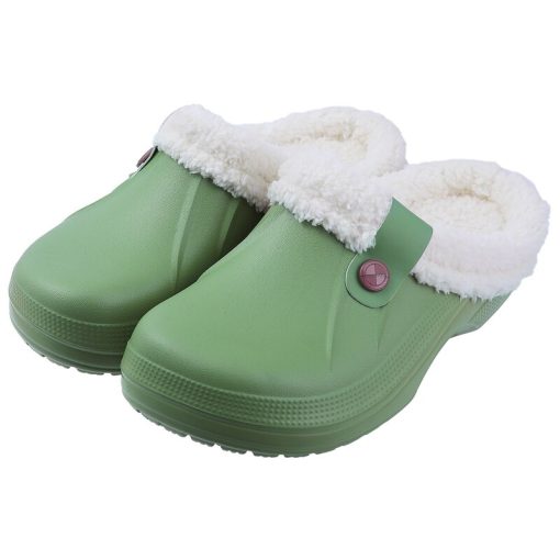variant image6Comwarm Women Autumn Winter New Warm Slippers Soft Waterproof EVA Plush Slippers Female Clogs Couples Home