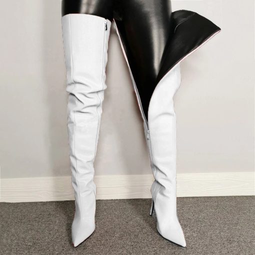 variant image6Sexy Thigh High Boots Shoes For Women High Heels Over The Knee Side Zipper Plus Size