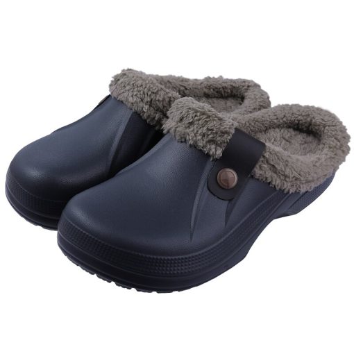variant image8Comwarm Women Autumn Winter New Warm Slippers Soft Waterproof EVA Plush Slippers Female Clogs Couples Home
