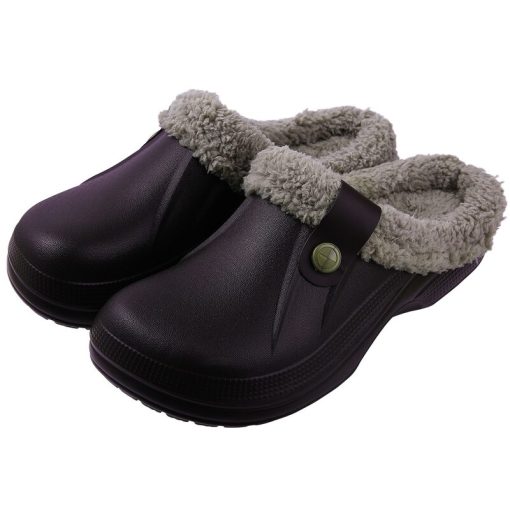 variant image9Comwarm Women Autumn Winter New Warm Slippers Soft Waterproof EVA Plush Slippers Female Clogs Couples Home