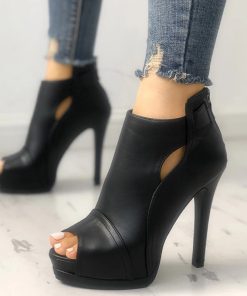 11cm New Women Pumps Spring Fall Office Shoes Breathable Hollow Out Square Heel Boots Woman Platform Heels Party Wedding Shoes