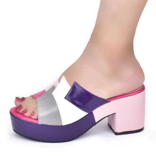 Italian Lady Shoes Multicolor Design Wedges Shoes for Women Platform Shoes High Heels Thick Heel Slingbacks.jpg 640x640