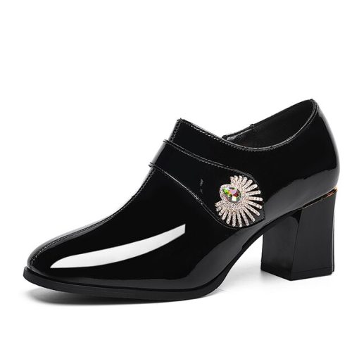 Modern Work shoes black 2023 new mid heel thick heel single shoes women s shoes high.jpg 640x640 1