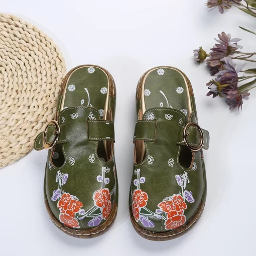 New Outdoor Printing Baotou Wedges Slippers Womens Roman Platform Shoes Comfort Summer Size 43 Womens Sandals