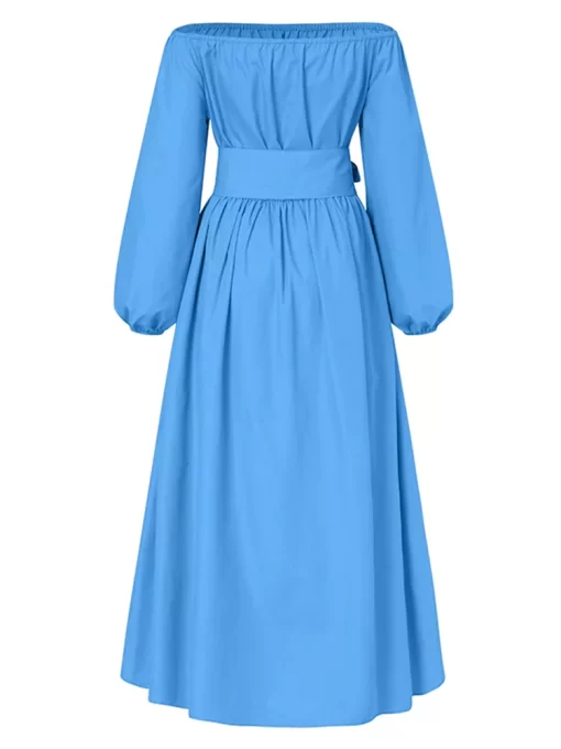 Oversized 2022 Women Casual Button Up Party Robe Solid Sundress Long Maxi Vestidos Femme Spring.png 1