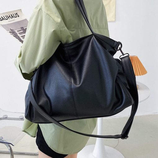 main image0Big Black Tote Bags for Women Large Hobo Shopper Bag Roomy Handbag Quality Soft Leather Crossbody