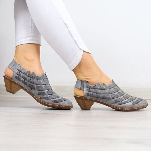 main image0Comemore Women s Summer Sandals Pumps Spring Medium Heel 2022 Elderly Casual Ankle Boots Slip on