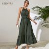 main image0KEBY ZJ Women s Dress Factory Wholesale Promotion Summer Casual Elegant Party Army Green Sleeveless Chiffon