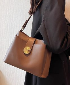 main image0Ladies PU Bucket Bag Large Capacity Casual Fashion Shoulder Bag Female High Quality Texture Simple Messenger