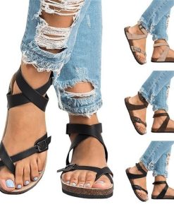 main image0Ladies Platform Shoes 2022 Summer Fashion Rainbow Clip Toe Flip Flops Rome Style Cork Slippers Anti