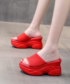 main image0Shoes Slippers Soft Luxury Slides Platform Slipers Women Heeled Mules On A Wedge Comfort Designer Summer