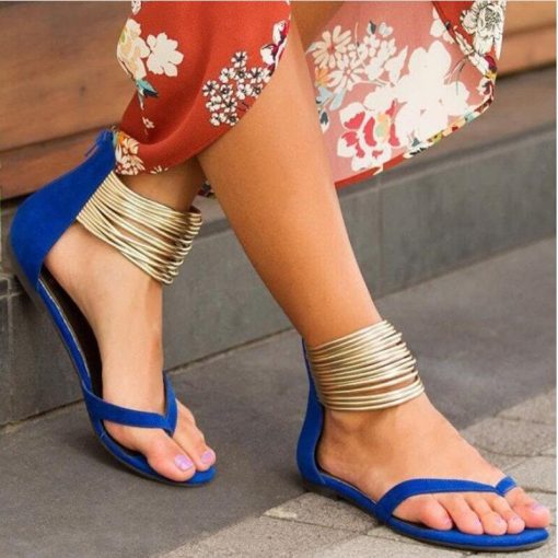 main image0Summer 2022 New Fashion Women Romen Open Toe Shoes Flip Flops Flat Sandals Women Plus Size