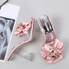 main image0Transparent Slippers For Women 2023 Summer Fashion Pink Butterfly knot Designer Sandals Clear Heels Size 46