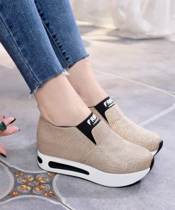 main image0Women Shoes Ladies Flat Thick Bottom Shoes Slip on Ankle Boots Casual Platform Sport Shoes 2021